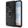 Mobigear Armor Ring Coque Realme C21 Coque arrière Rigide Anti-Chocs avec Anneau-Support - Noir
