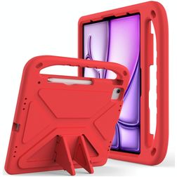 Mobigear AeroArmor Coque iPad Air 13 Pouces (2026) Coque de tablette pour enfants avec Poignée Enfants en EVA + Porte-crayon - Rouge