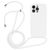Mobigear Lanyard iPhone 14 Pro Max Coque avec cordon en Silicone - Blanc