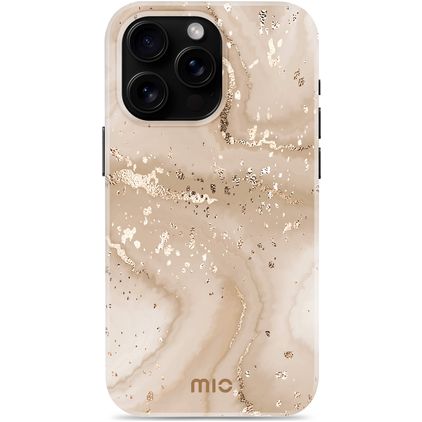MIO iPhone 16 Pro Max MagSafe Plastique rigide Coque arrière - Gold Marble