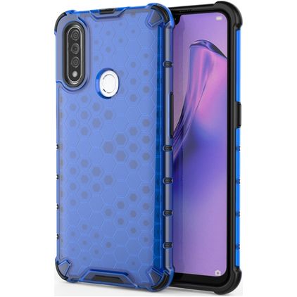 Mobigear Honeycomb Coque OPPO A31 Coque arrière Rigide Anti-Chocs - Bleu