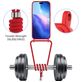 Mobigear Lanyard Card iPhone 17 Pro Coque avec cordon en Silicone et Porte-Cartes - Rouge