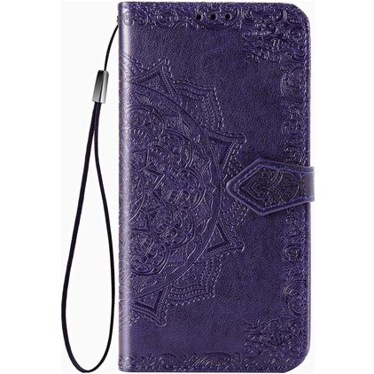 Mobigear Mandala Housse Motorola Edge (2020) Etui Porte-Monnaie - Violet