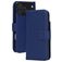 Mobiparts Wallet Housse iPhone 17 Pro Max MagSafe Etui en Cuir Véritable Porte-Monnaie - Bleu
