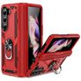 Mobigear Armor Ring Coque Samsung Galaxy Z Fold 5 Coque arrière Rigide Anti-Chocs avec Anneau-Support - Rouge
