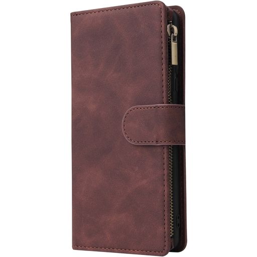 Mobigear Zipper Housse Samsung Galaxy S10 Lite Etui Porte-Monnaie - Marron