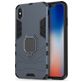 Mobigear Armor Ring Coque iPhone XS Max Coque arrière Rigide Anti-Chocs avec Anneau-Support - Bleu