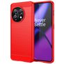 Mobigear Brushed Coque OnePlus 11 Coque arrière en TPU Souple - Rouge