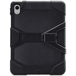 Xccess Survivor Essential Coque iPad Mini 7 (2024) Coque arrière en Plastique rigide,Silicone + Support Amovible - Noir