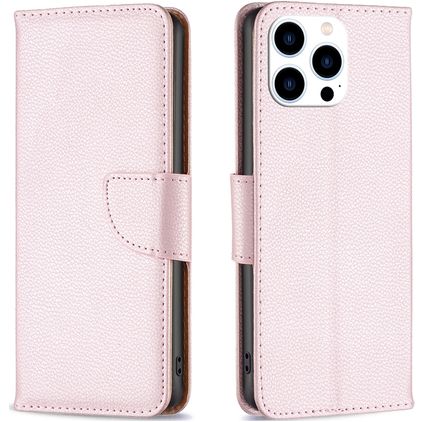 Mobigear Excellent Housse iPhone 16 Pro Max Etui Porte-Monnaie - Rose doré
