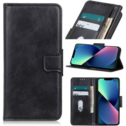 Mobigear Classy Housse iPhone 14 Etui Porte-Monnaie - Noir