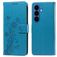 Mobigear Flowers Housse Samsung Galaxy S26 Plus Etui Porte-Monnaie - Bleu
