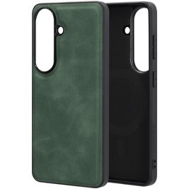 Mobiparts Classic Coque Samsung Galaxy S26 MagSafe Coque arrière en TPU,Similicuir - Emerald Green