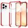 Mobigear Full Bumper Coque iPhone 14 Pro Coque arrière Rigide Anti-Chocs - Transparent / Rouge
