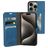 Mobiparts Classic Wallet iPhone 15 Pro Étui Portefeuille - Steel Blue
