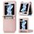 Mobigear Excellent Samsung Galaxy Z Flip 5 Plastique rigide Coque arrière avec porte-cartes - Rose doré