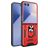 Mobigear Armor Ring Samsung Galaxy Z Flip 7 Plastique rigide Coque arrière Antichoc avec bague de maintien - Rouge