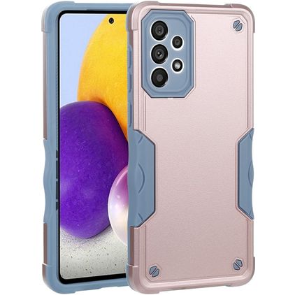 Mobigear Non-slip Armor Coque Samsung Galaxy A73 Coque arrière Rigide Anti-Chocs - Rose doré