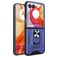 Mobigear Armor Ring Motorola Razr 50 Ultra Plastique rigide Coque arrière Antichoc avec bague de maintien - Bleu