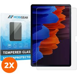 Mobigear Samsung Galaxy Tab S7 Plus Verre trempé Protection d'écran - Compatible coque (Lot de 2)