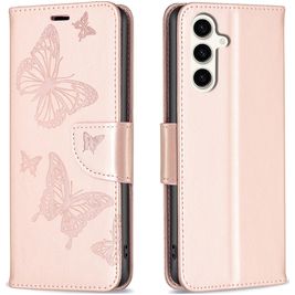 Mobigear Butterfly Housse Samsung Galaxy S23 FE Etui Porte-Monnaie - Rose doré