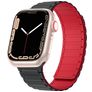 Mobigear Loop Mag Bracelet Silicone Apple Watch Fermeture magnétique - 42/41/40/38 mm - Noir / Rouge