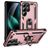 Mobigear Armor ring Coque Samsung Galaxy S25 Ultra Coque arrière Rigide Anti-Chocs avec Anneau-Support - Rose doré