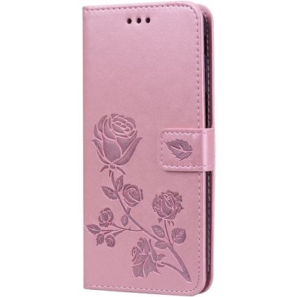 Mobigear Roses Housse Samsung Galaxy J6 Plus Etui Porte-Monnaie - Rose doré