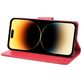 Mobigear Flowers Housse iPhone 14 Pro Etui Porte-Monnaie - Rouge