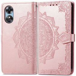 Mobigear Mandala Housse OPPO A17 Etui Porte-Monnaie - Rose doré