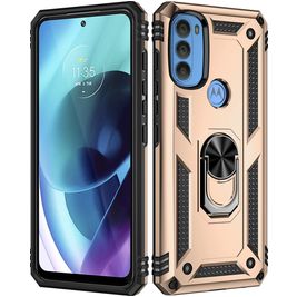 Mobigear Armor Ring Coque Motorola Moto G71 5G Coque arrière Rigide Anti-Chocs avec Anneau-Support - Or