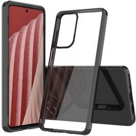 Mobigear Crystal Coque Samsung Galaxy A73 Coque arrière Rigide - Transparent / Noir