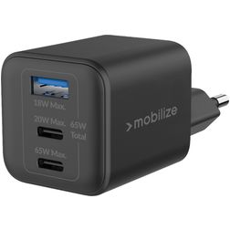 Mobilize Wall Charger Triple USB / USB-C Chargeur Sans câble Power Delivery 65W - Noir