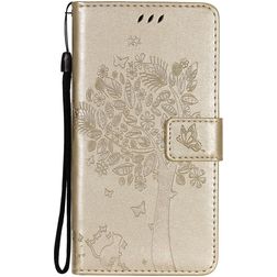 Mobigear Tree Housse Samsung Galaxy S21 Plus Etui Porte-Monnaie - Or
