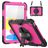 Mobigear SureGrip Xtreme Coque iPad 10 (2022) Coque arrière en Plastique rigide,Silicone + Bandoulière + Support Amovible - Noir / Rose