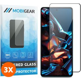 Mobigear Premium POCO X5 Pro Verre trempé Protection d'écran - Compatible Coque - Noir (Lot de 3)