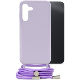 Mobilize Lanyard Gelly Samsung Galaxy A14 Coque avec cordon en TPU Souple - Pastel Purple