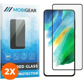 Mobigear Premium Samsung Galaxy S21 FE Verre trempé Protection d'écran - Compatible Coque - Noir (Lot de 2)