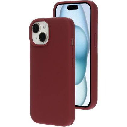 Mobiparts Coque iPhone 15 Coque arrière en Silicone - Plum Red