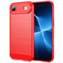 Mobigear Brushed Slim Coque iPhone Air Coque arrière en TPU Souple - Rouge