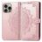 Mobigear Mandala Housse iPhone 16 Etui Porte-Monnaie - Rose doré