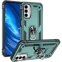 Mobigear Armor Ring Coque Samsung Galaxy M23 Coque arrière Rigide Anti-Chocs avec Anneau-Support - Vert