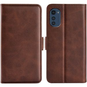 Mobigear Slim Magnet Housse Motorola Moto E32 Etui Porte-Monnaie - Marron