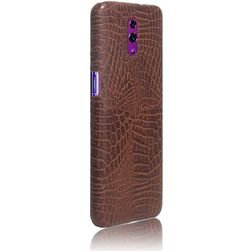 Mobigear Croco Coque OPPO Reno Coque arrière Rigide - Marron