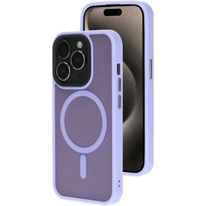 Mobiparts Hardcover Coque iPhone 15 Pro MagSafe Coque arrière Rigide - Satin Lila