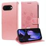 Mobigear Flowers Housse Google Pixel 9a Etui Porte-Monnaie - Rose doré