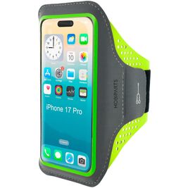 Mobiparts Comfort Fit Brassard Téléphone iPhone 17 Pro Brassard Coque de Sport en Neoprène - Vert