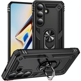 Mobigear Armor ring Coque Samsung Galaxy S26 Coque arrière Rigide Anti-Chocs avec Anneau-Support - Noir