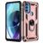 Mobigear Armor Ring Motorola Moto G71 5G Plastique rigide Coque arrière Antichoc avec bague de maintien - Rose doré