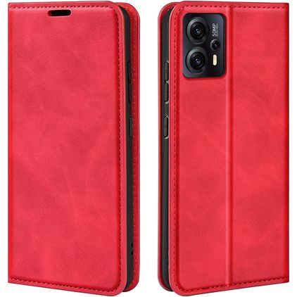 Mobigear Retro Slim Motorola Moto E13 Étui Portefeuille - Rouge